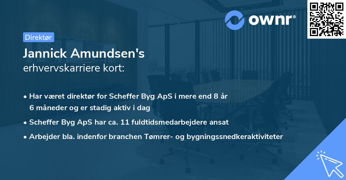 Jannick Amundsen's erhvervskarriere kort