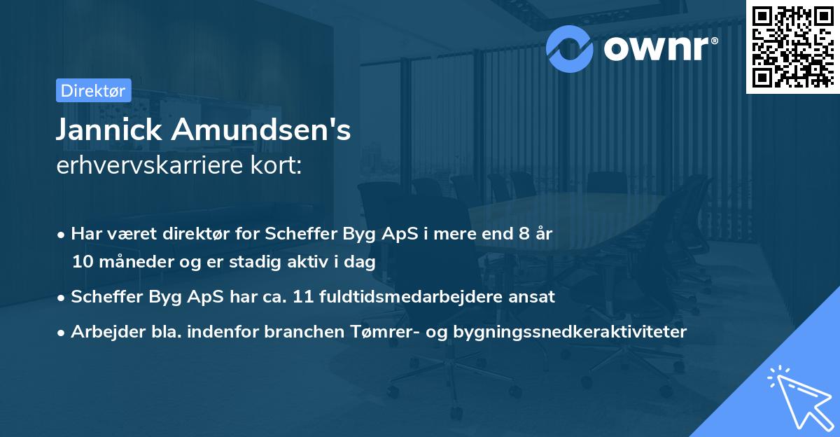 Jannick Amundsen's erhvervskarriere kort