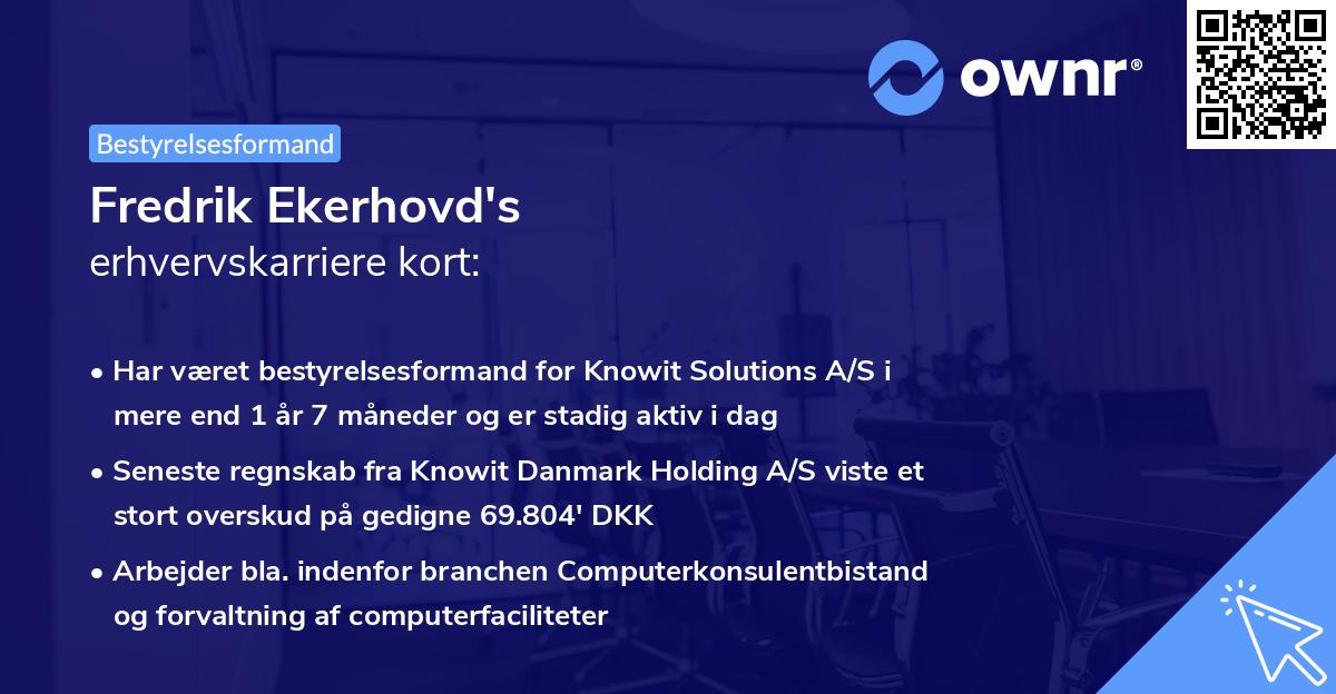 Fredrik Ekerhovd's erhvervskarriere kort