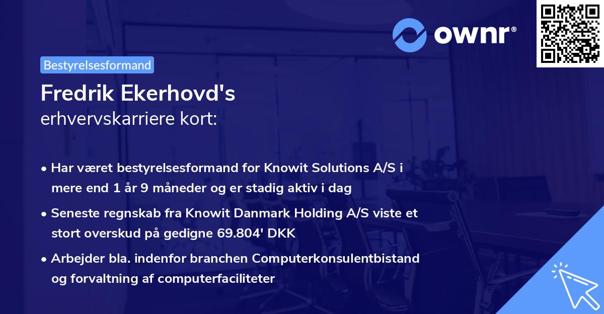 Fredrik Ekerhovd's erhvervskarriere kort