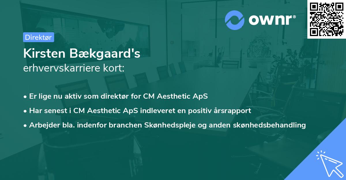 Kirsten Bækgaard's erhvervskarriere kort