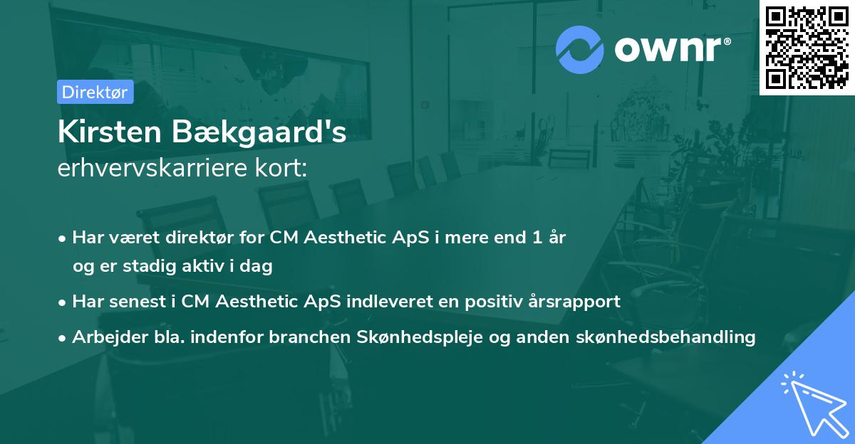 Kirsten Bækgaard's erhvervskarriere kort