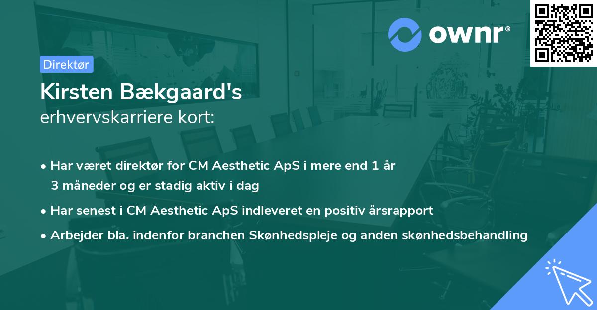 Kirsten Bækgaard's erhvervskarriere kort
