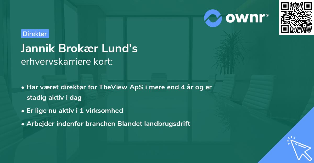 Jannik Brokær Lund's erhvervskarriere kort