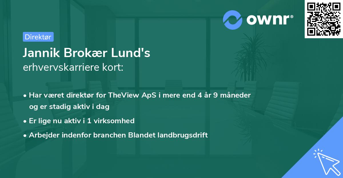 Jannik Brokær Lund's erhvervskarriere kort