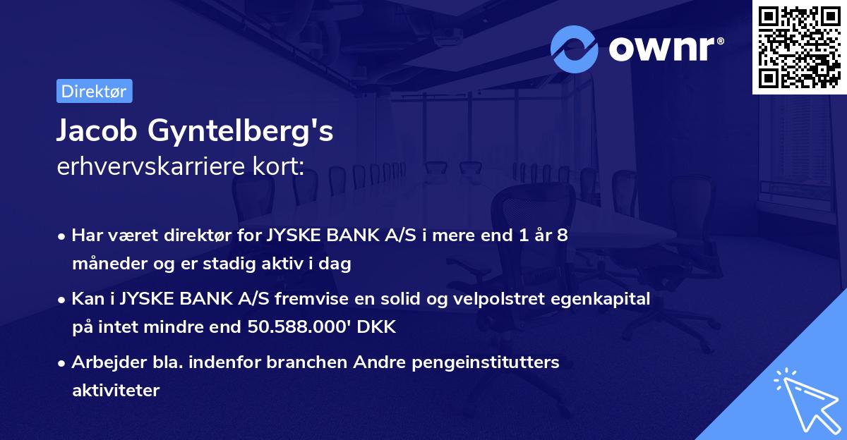 Jacob Gyntelberg's erhvervskarriere kort