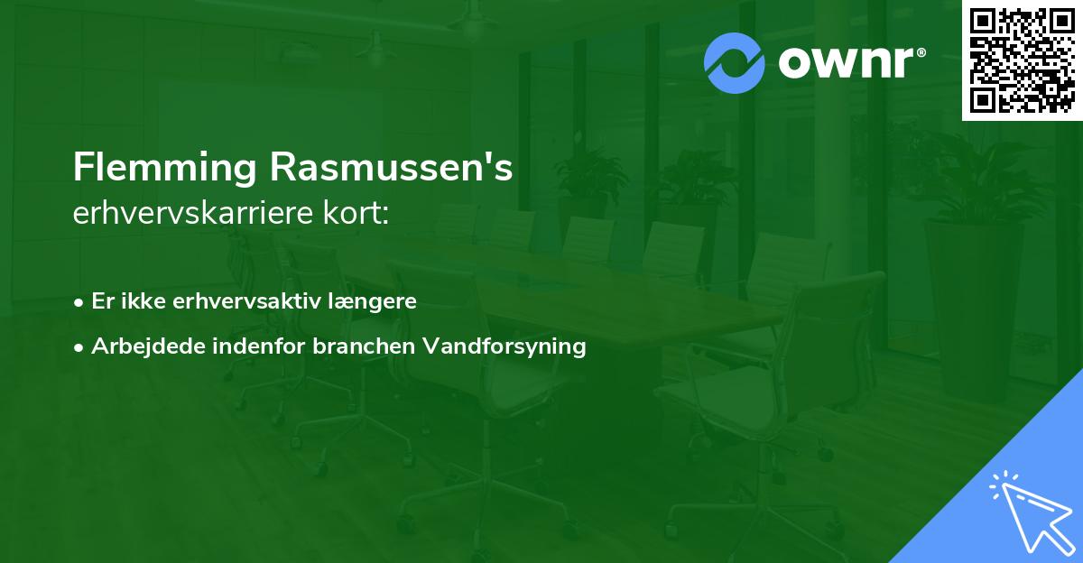 Flemming Rasmussen's erhvervskarriere kort