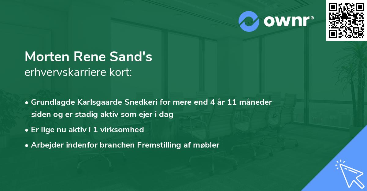 Morten Rene Sand's erhvervskarriere kort