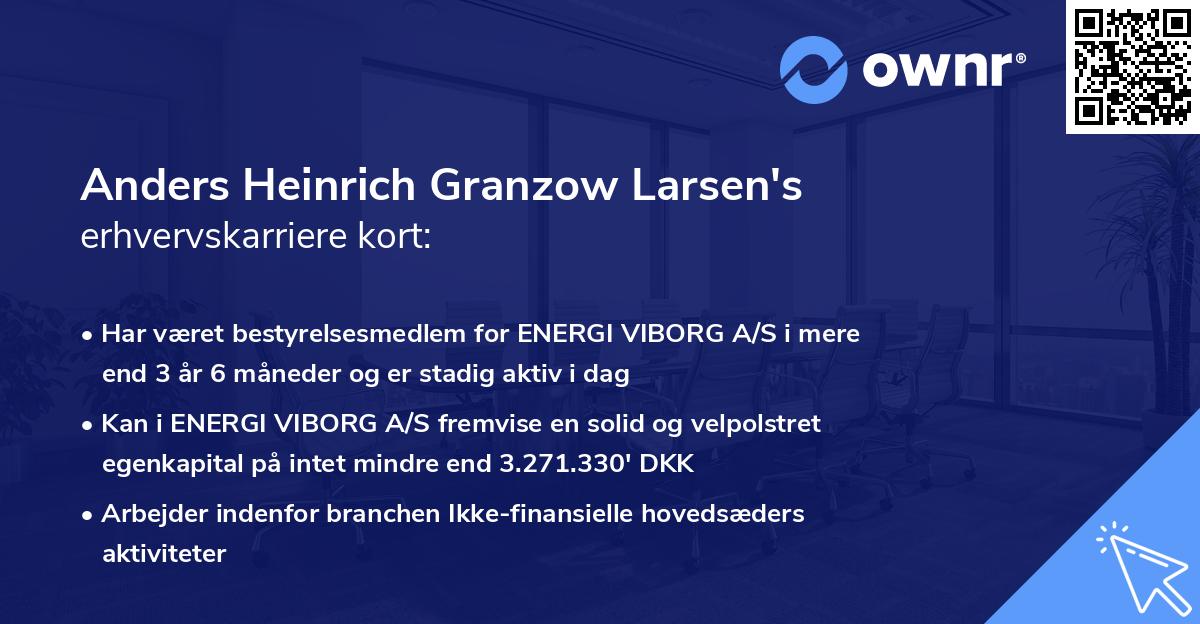 Anders Heinrich Granzow Larsen's erhvervskarriere kort