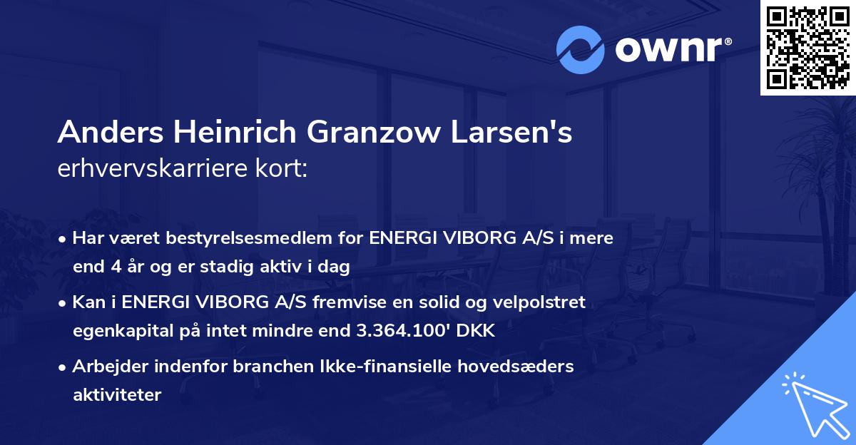 Anders Heinrich Granzow Larsen's erhvervskarriere kort