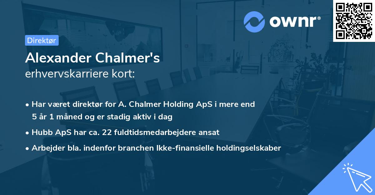 Alexander Chalmer's erhvervskarriere kort