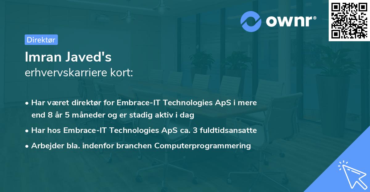 Imran Javed's erhvervskarriere kort