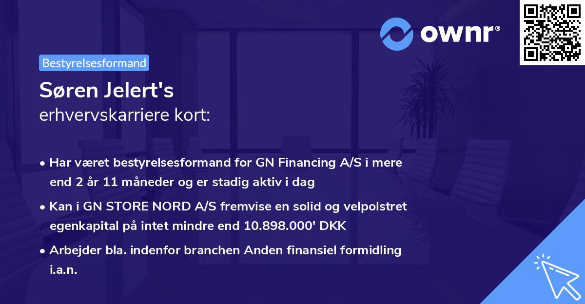 Søren Jelert's erhvervskarriere kort