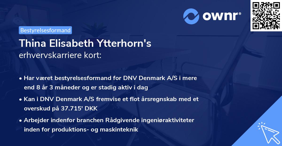 Thina Elisabeth Ytterhorn's erhvervskarriere kort