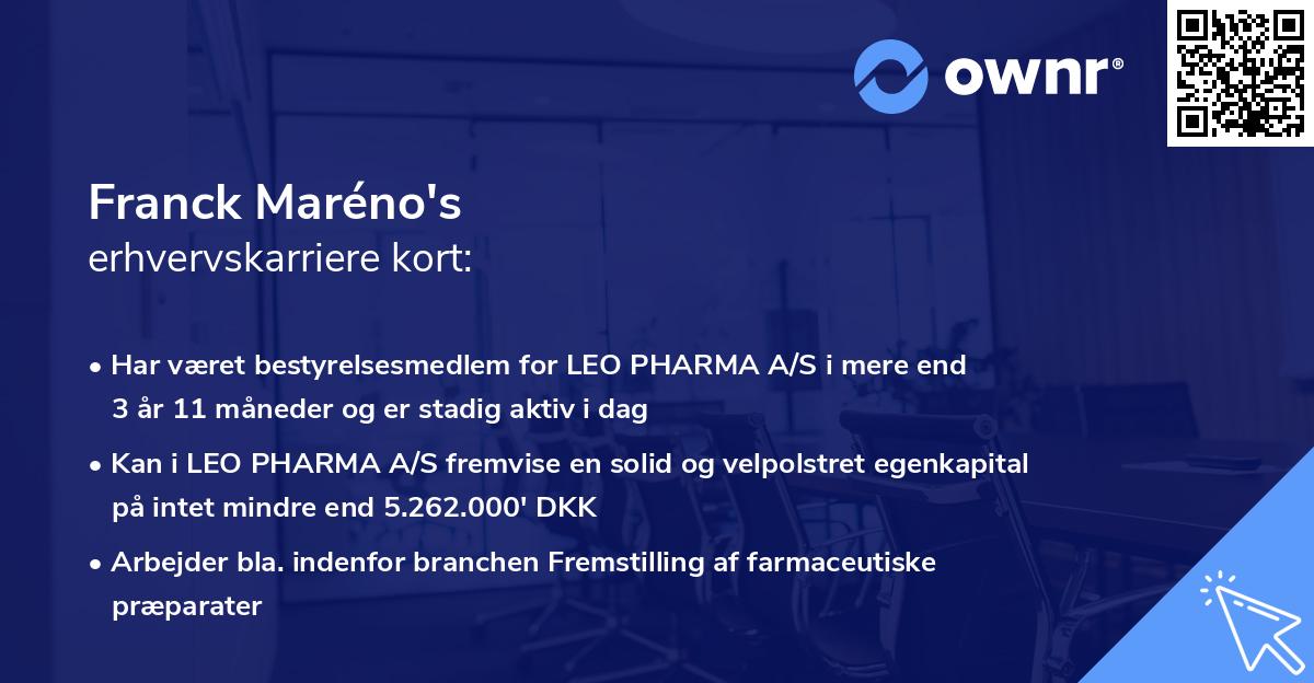 Franck Maréno's erhvervskarriere kort