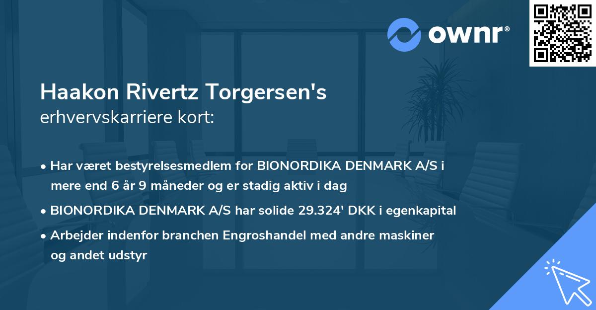 Haakon Rivertz Torgersen's erhvervskarriere kort