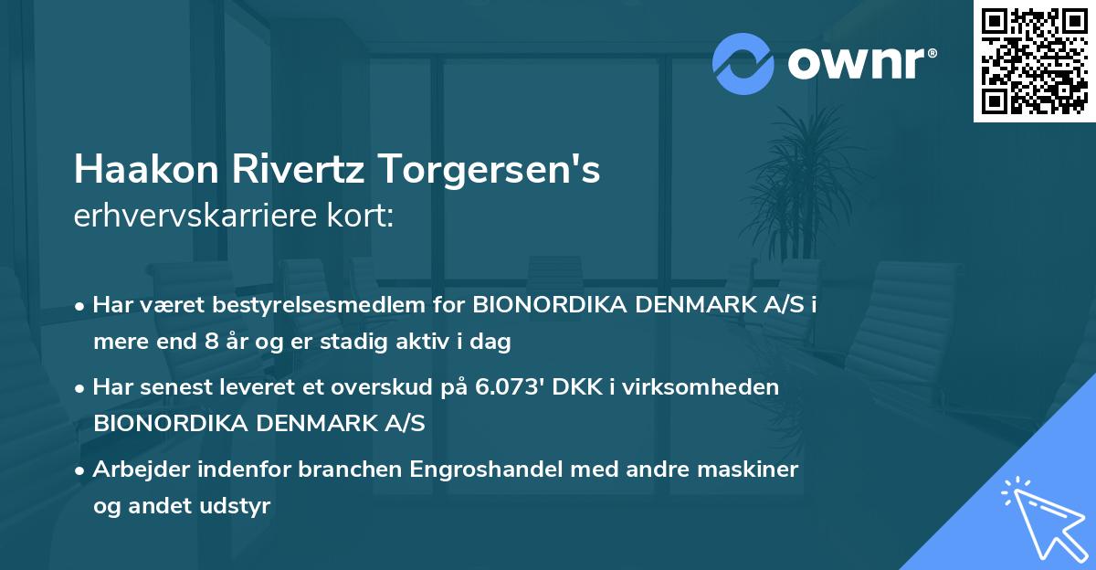 Haakon Rivertz Torgersen's erhvervskarriere kort