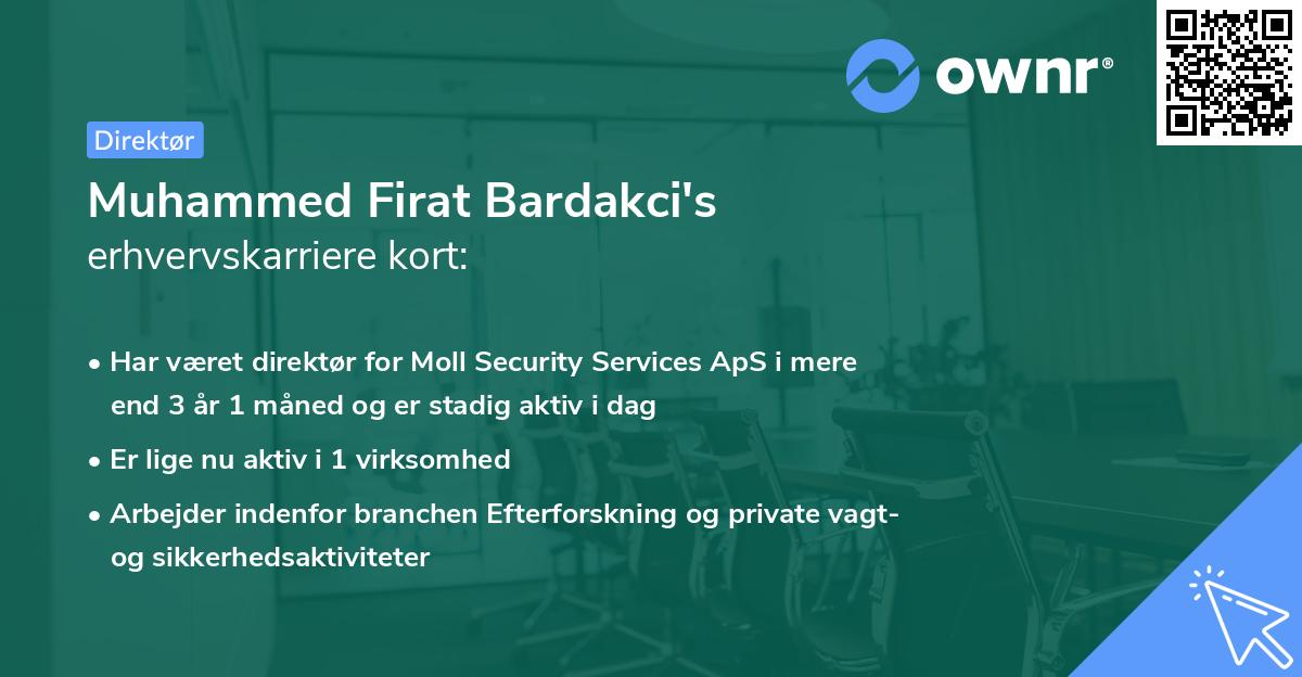 Muhammed Firat Bardakci's erhvervskarriere kort