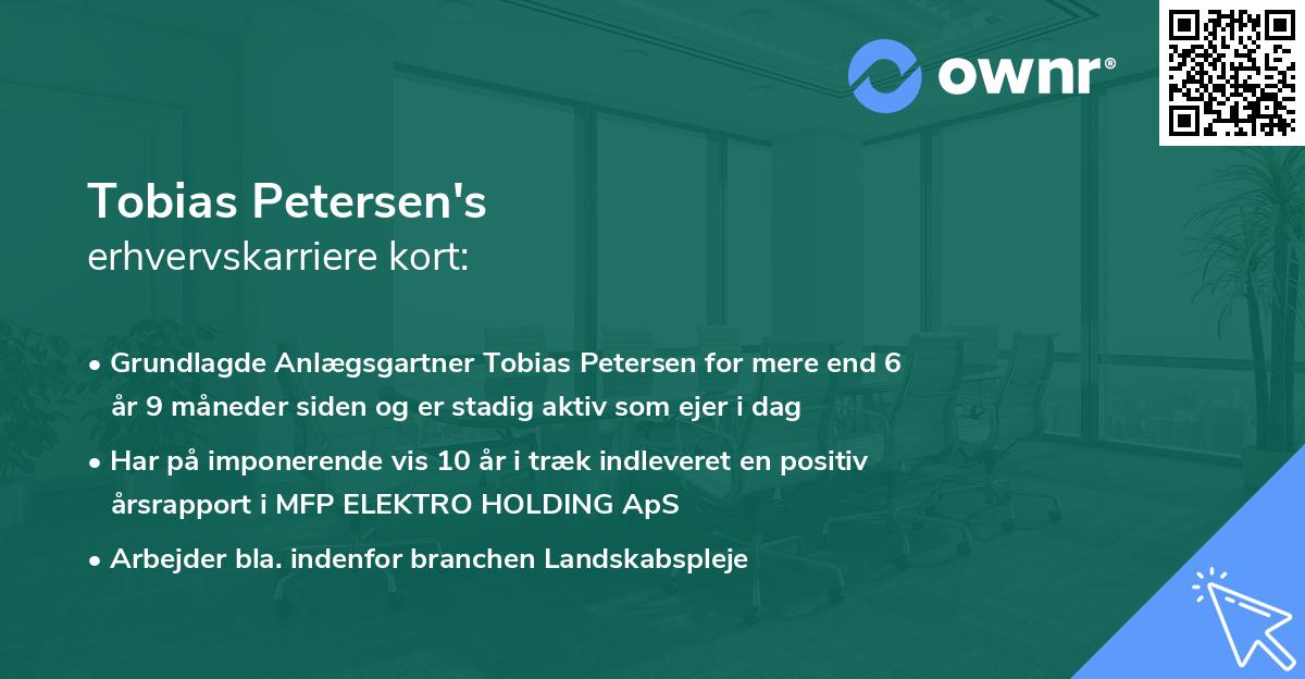 Tobias Petersen's erhvervskarriere kort