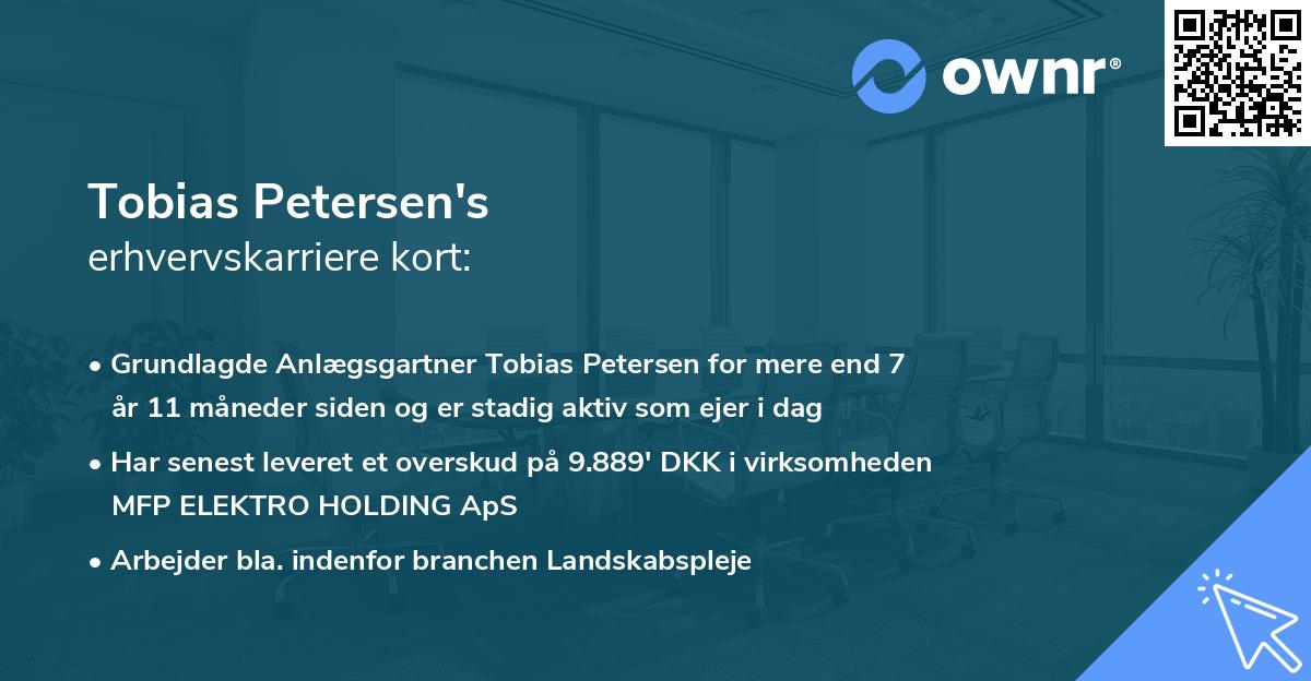 Tobias Petersen's erhvervskarriere kort
