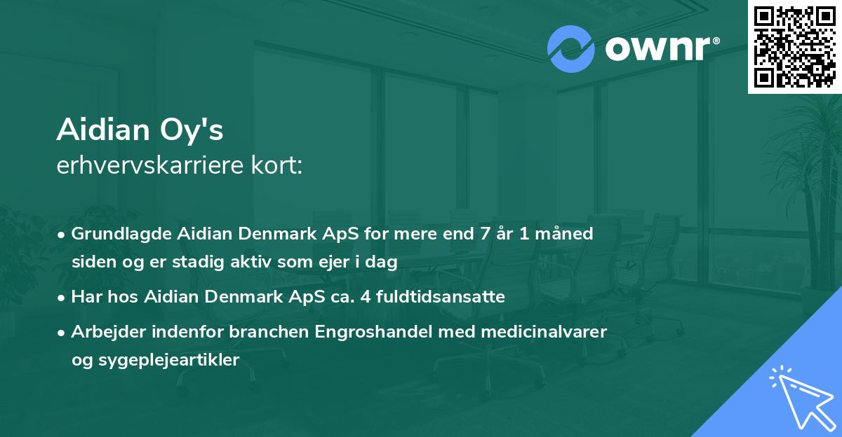 Aidian Oy's erhvervskarriere kort