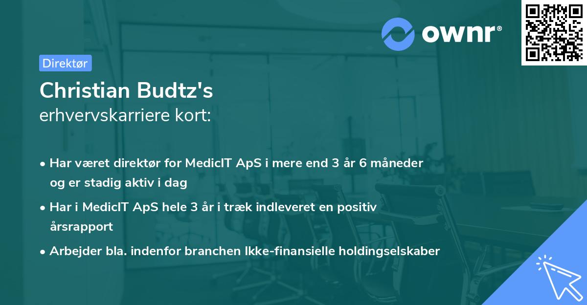 Christian Budtz's erhvervskarriere kort