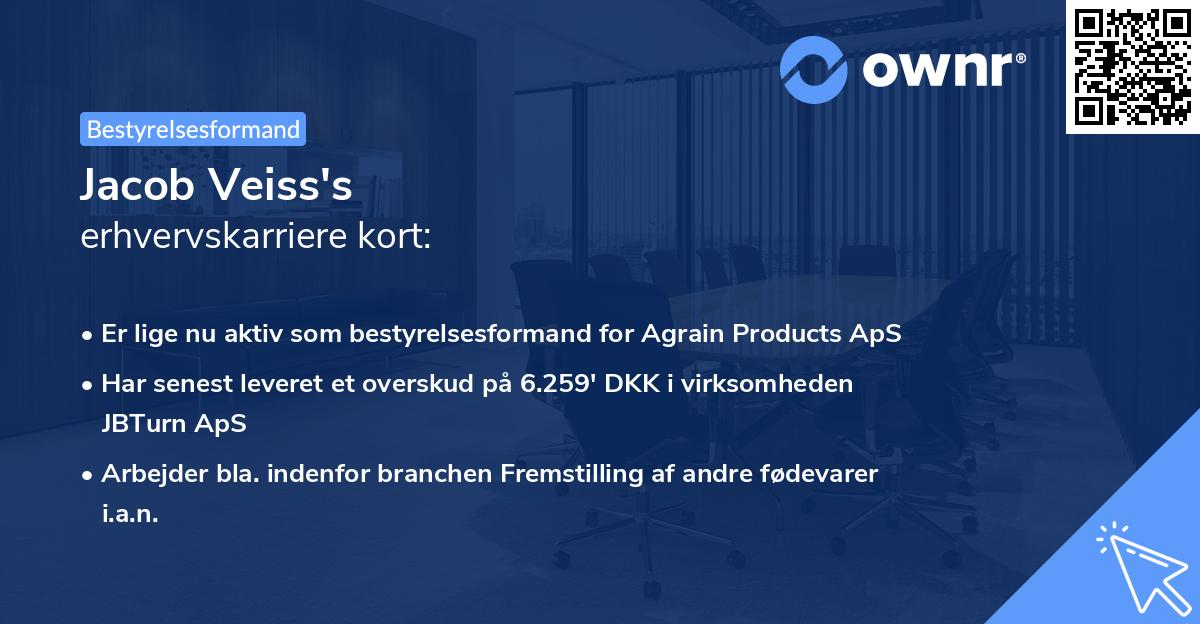 Jacob Veiss's erhvervskarriere kort