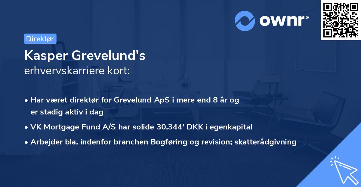 Kasper Grevelund's erhvervskarriere kort