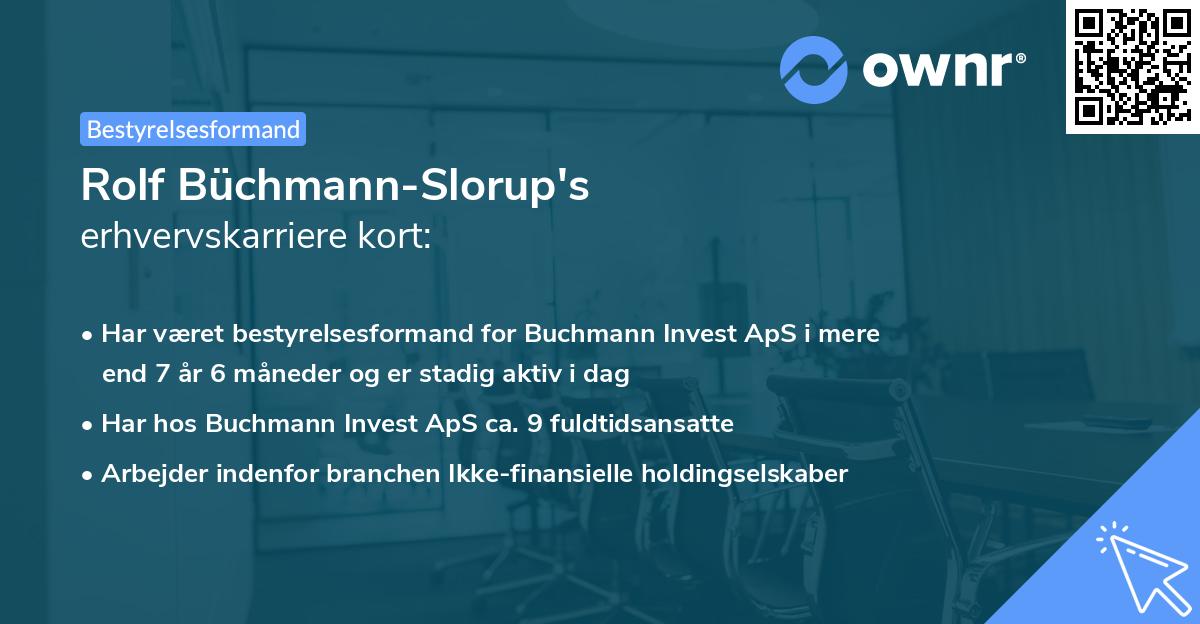 Rolf Büchmann-Slorup's erhvervskarriere kort