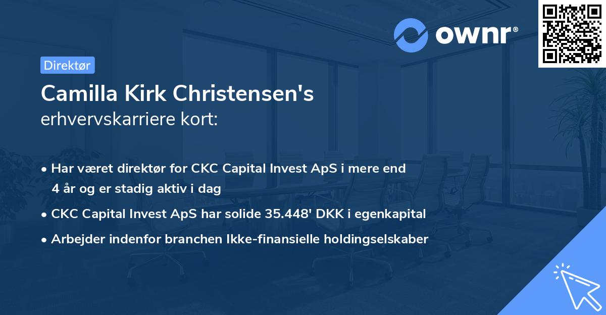 Camilla Kirk Christensen's erhvervskarriere kort