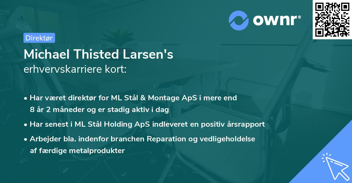 Michael Thisted Larsen's erhvervskarriere kort