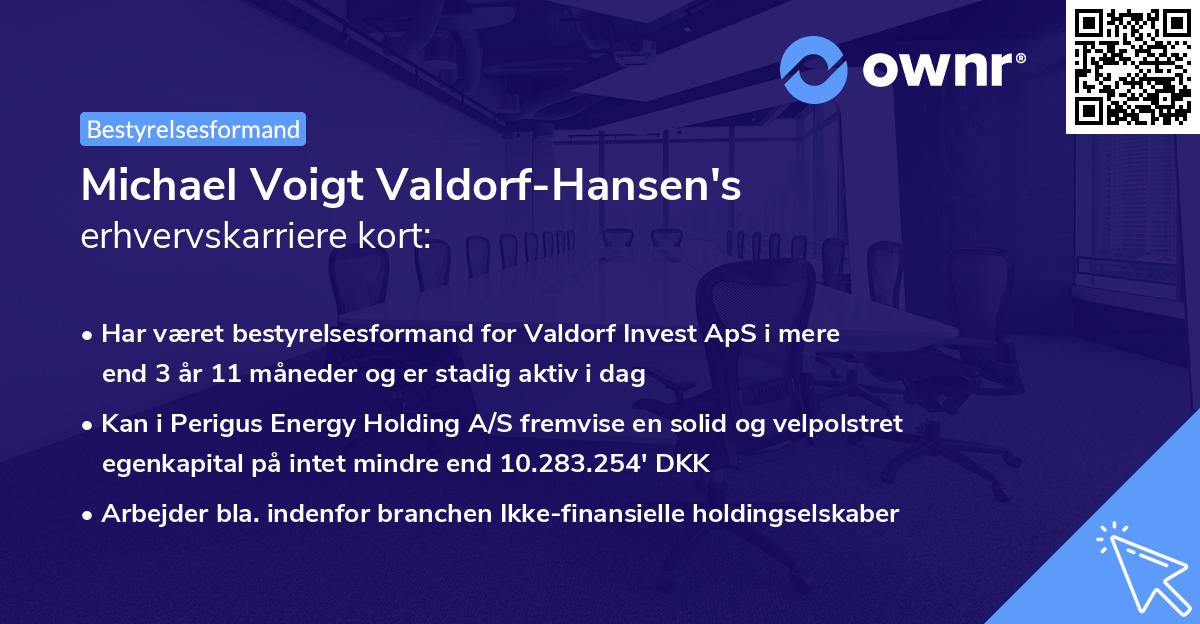 Michael Voigt Valdorf-Hansen's erhvervskarriere kort