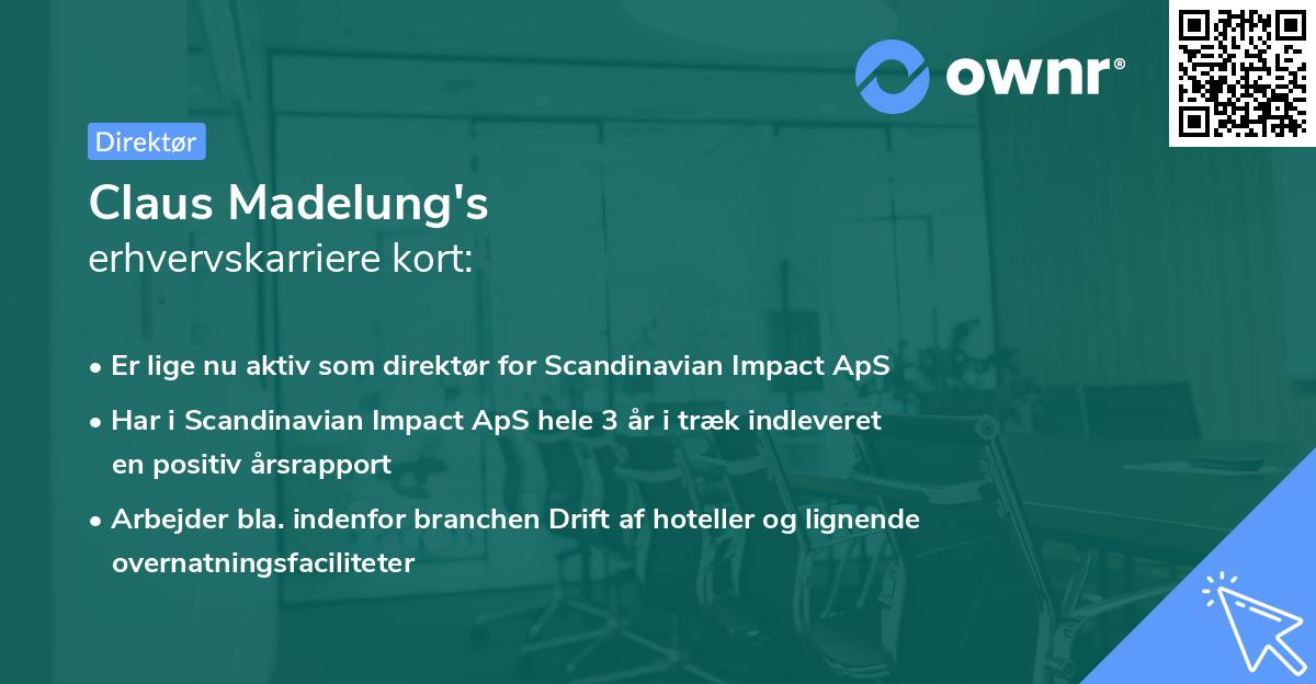 Claus Madelung's erhvervskarriere kort