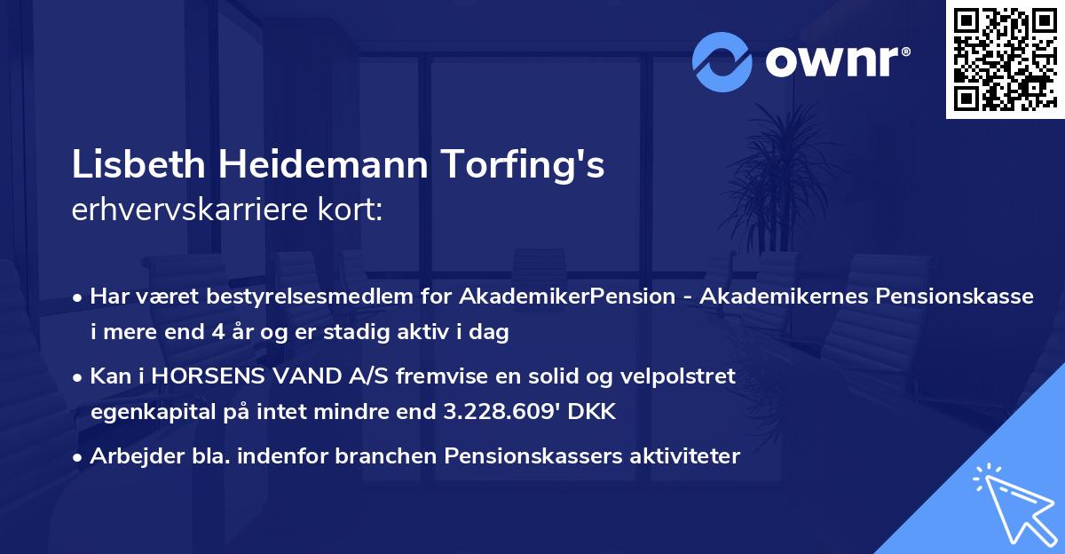Lisbeth Heidemann Torfing's erhvervskarriere kort