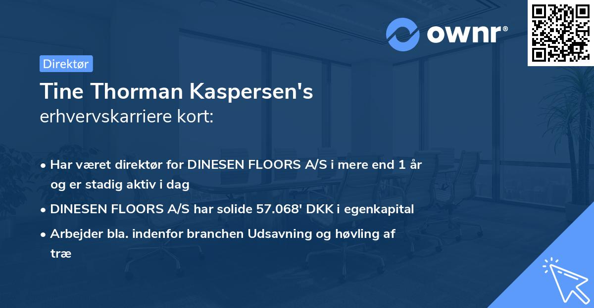 Tine Thorman Kaspersen's erhvervskarriere kort