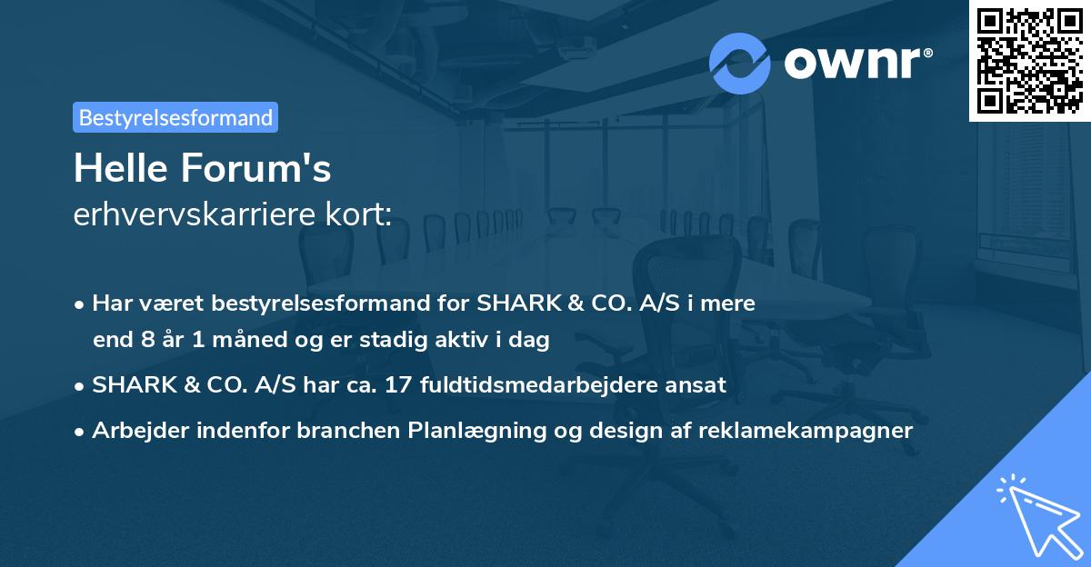 Helle Forum's erhvervskarriere kort