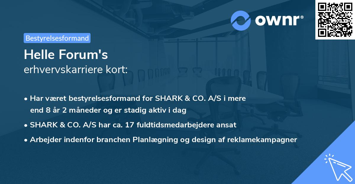 Helle Forum's erhvervskarriere kort