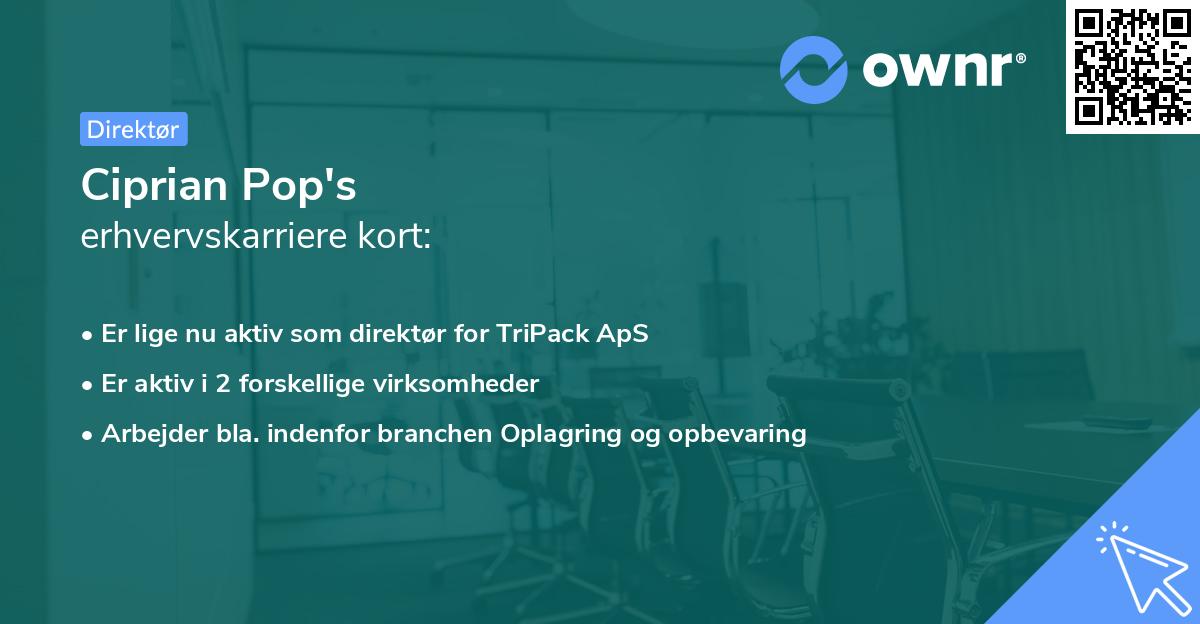 Ciprian Pop's erhvervskarriere kort