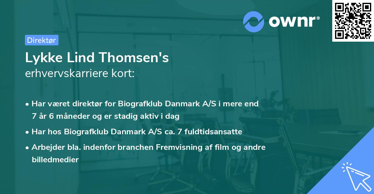 Lykke Lind Thomsen's erhvervskarriere kort