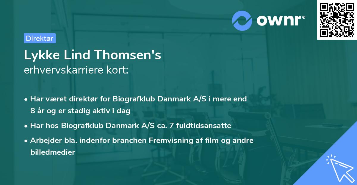 Lykke Lind Thomsen's erhvervskarriere kort