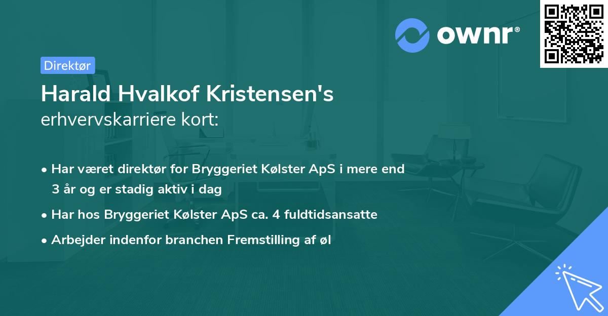 Harald Hvalkof Kristensen's erhvervskarriere kort