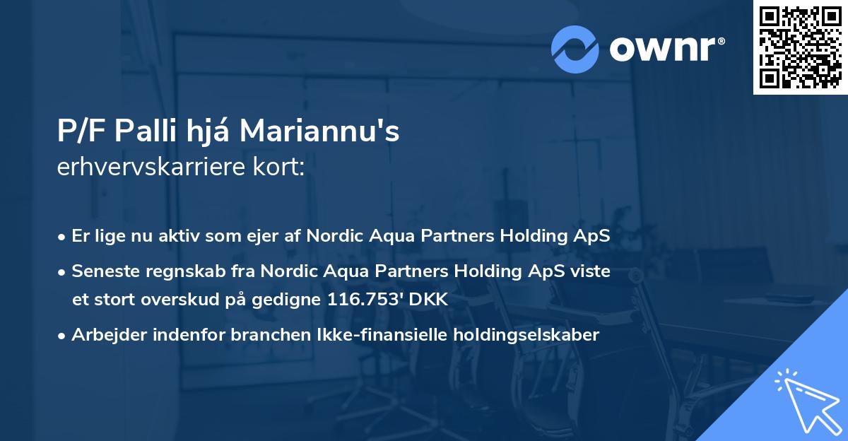P/F Palli hjá Mariannu's erhvervskarriere kort