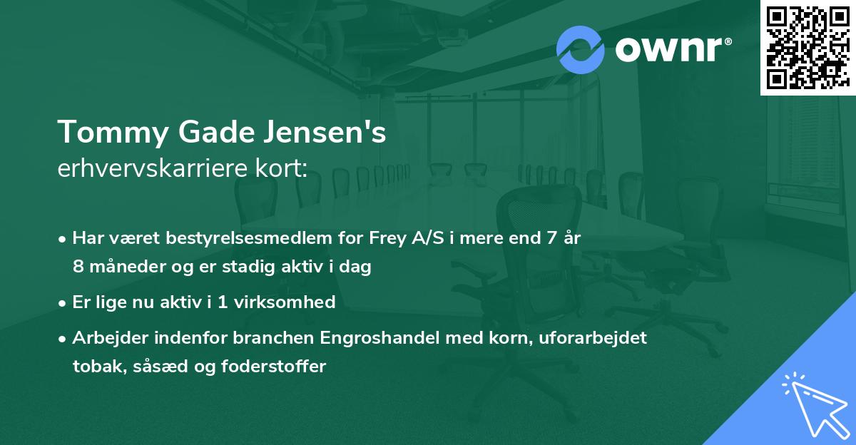 Tommy Gade Jensen's erhvervskarriere kort
