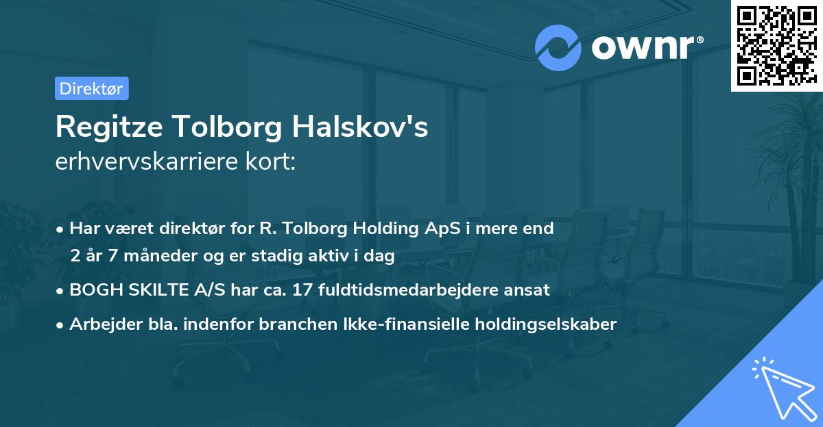 Regitze Tolborg Halskov's erhvervskarriere kort