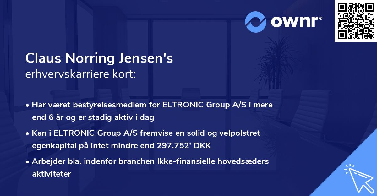 Claus Norring Jensen's erhvervskarriere kort