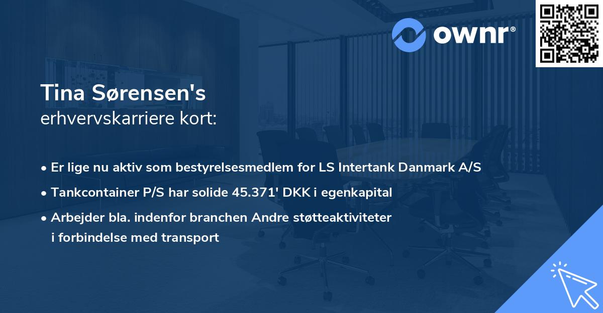 Tina Sørensen's erhvervskarriere kort