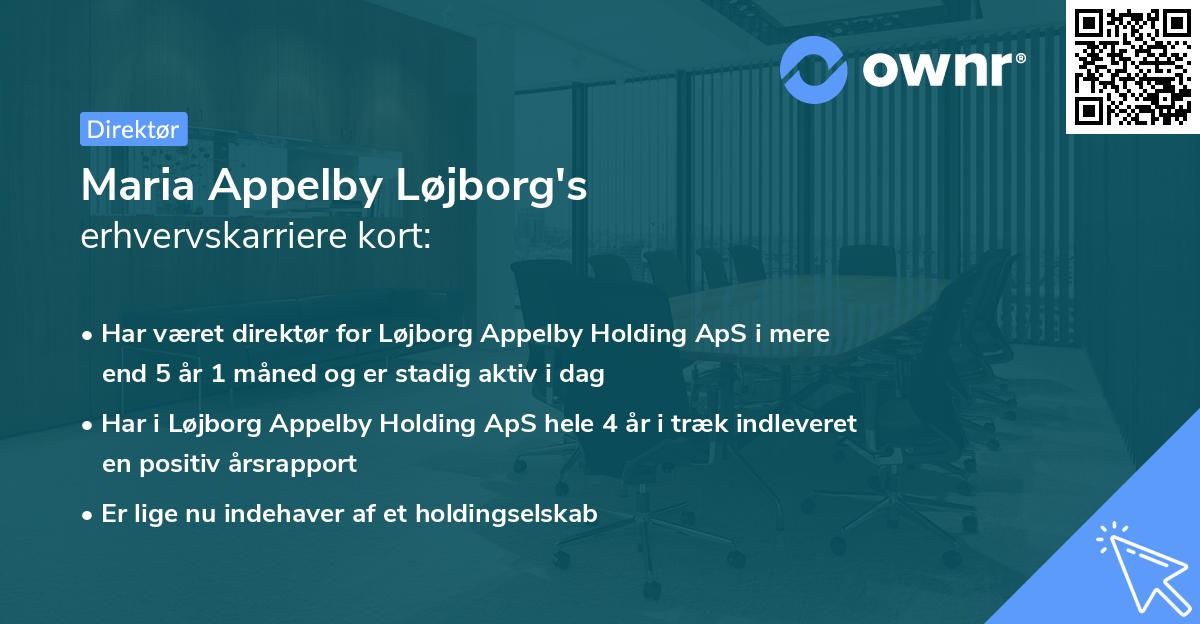Maria Appelby Løjborg's erhvervskarriere kort