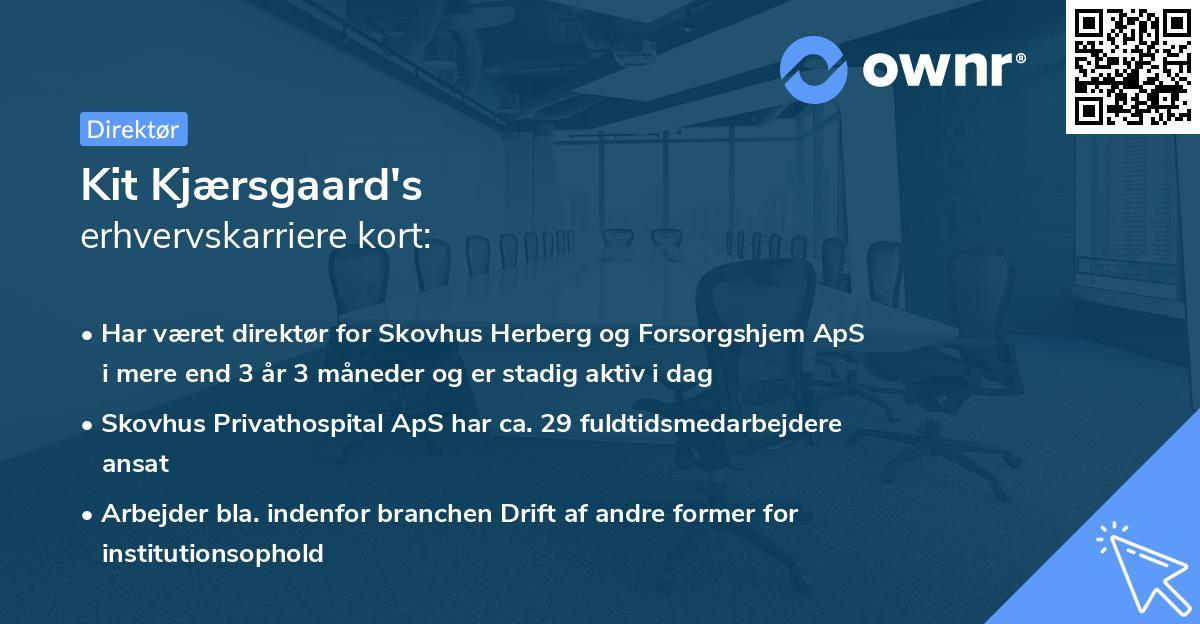 Kit Kjærsgaard's erhvervskarriere kort