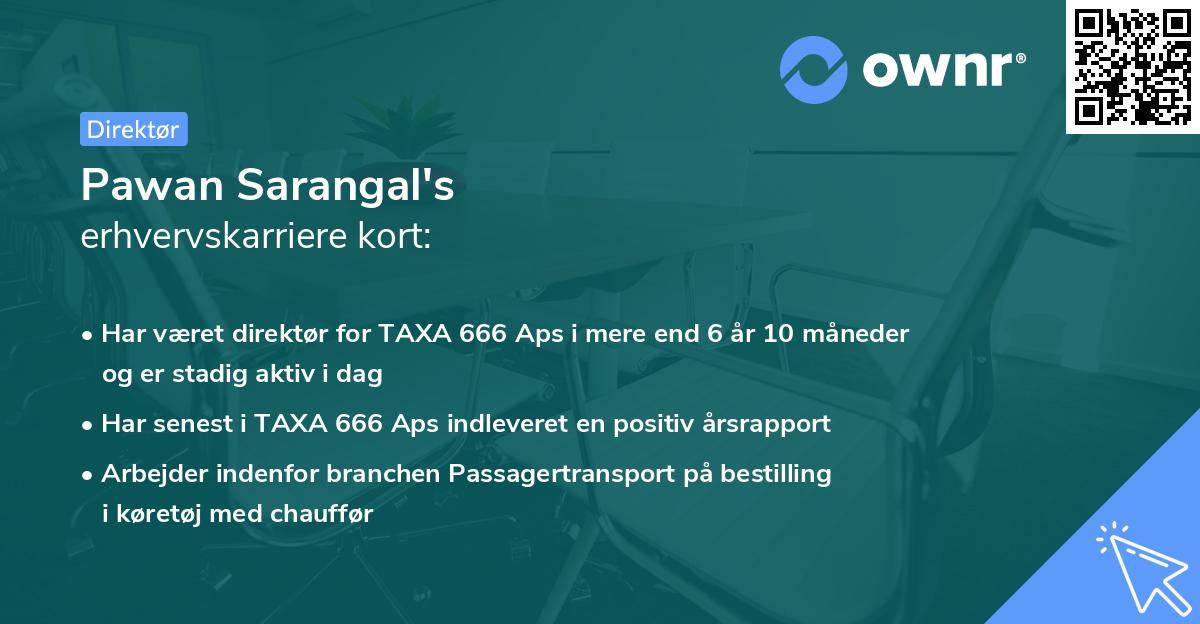 Pawan Sarangal's erhvervskarriere kort