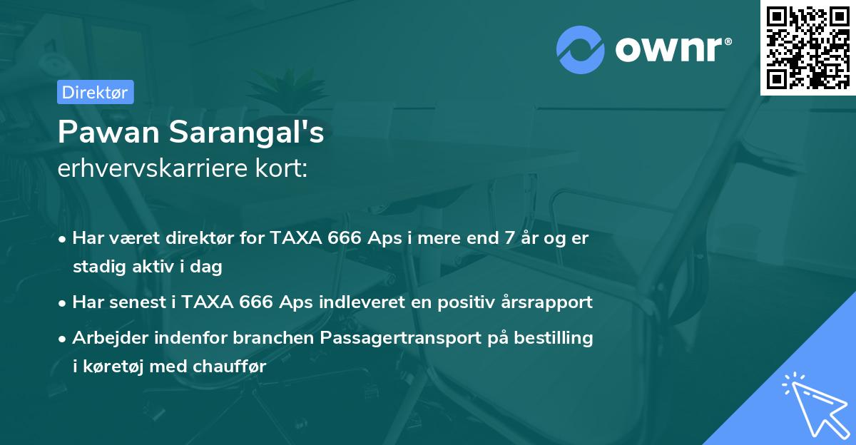 Pawan Sarangal's erhvervskarriere kort